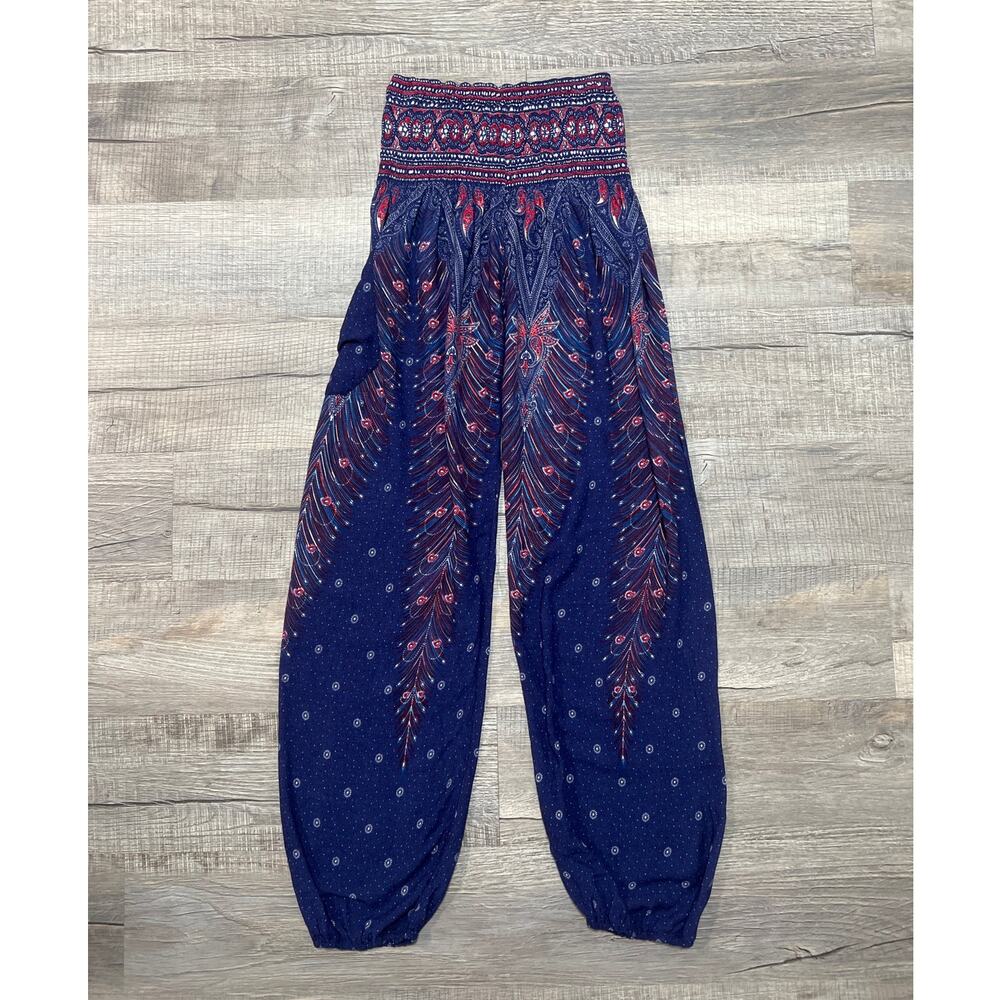 Banjamath Pull On Indie Harem Balloon Jogger Pants Size Medium Paisley Cottage